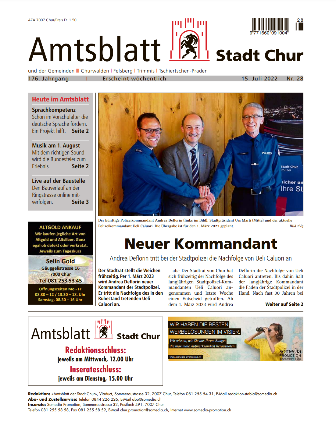 Amtsblatt Der Stadt Chur | Somedia Promotion